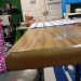 Rectangular dining table with center thick steel leg2