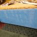 Blue wicker with yellow upholstered chest2