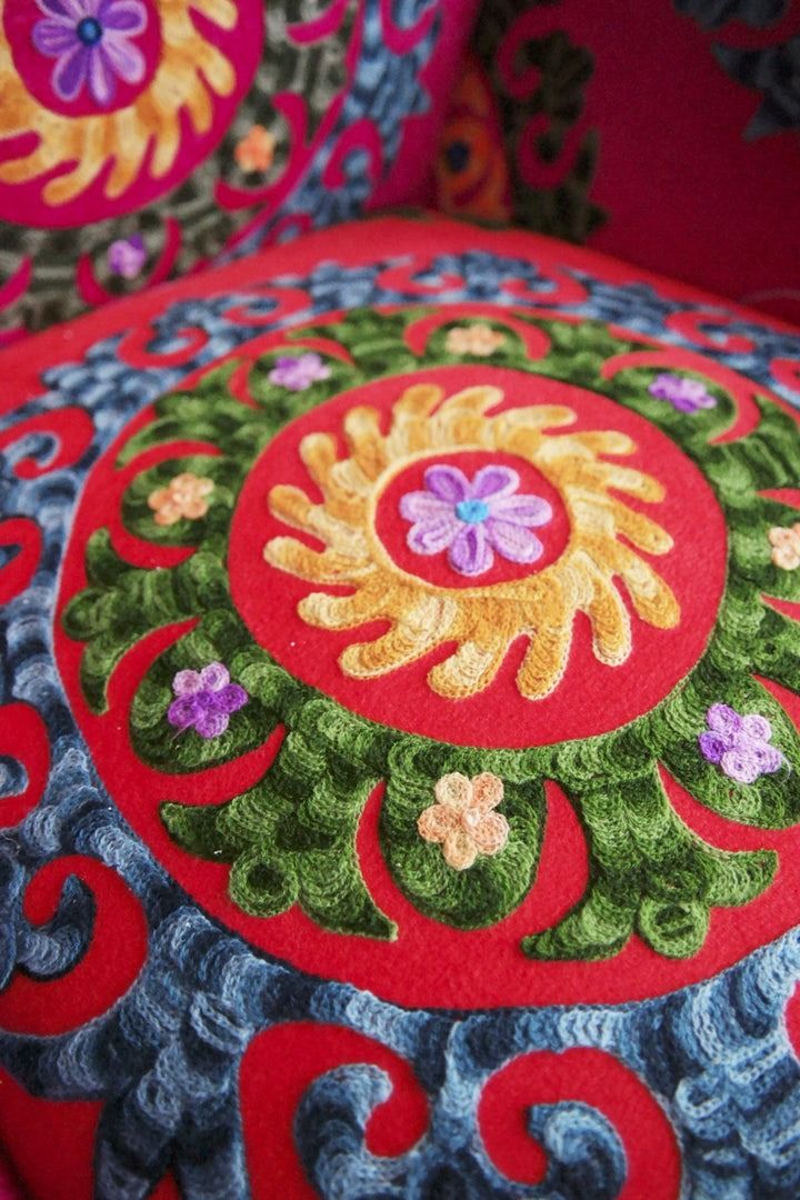 Boho brightly embroidered Chair2