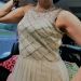 Charlize Theron inspired cream sequinned dress1